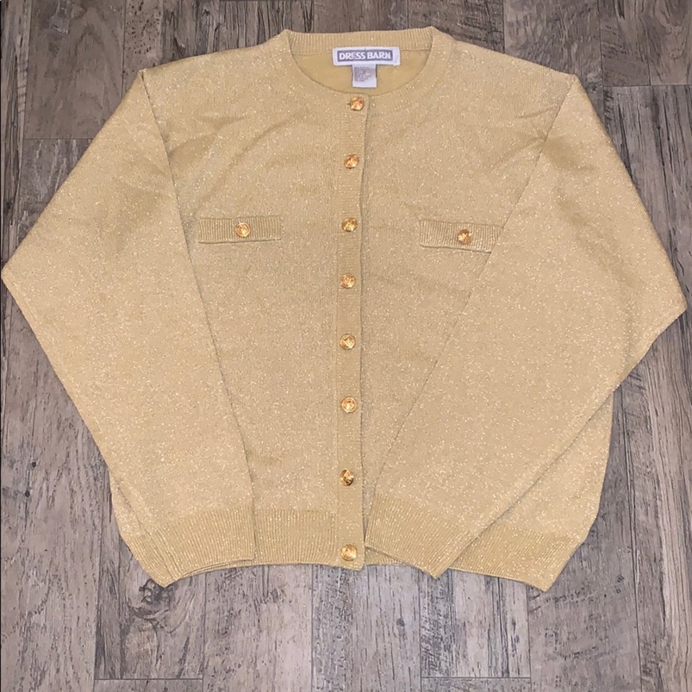 Dress Barn Shimmery Gold Cardigan